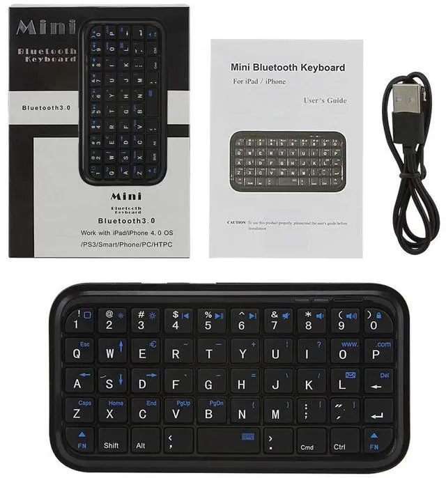 Alt view image 6 of 7 - Bluetooth 3.0 Keyboard,Rechargeable Mini Slim Travel Size Wireless Pocket Keypad Small Portable 49 Keys Keyboard for PC Notebook Tablets Smartphones