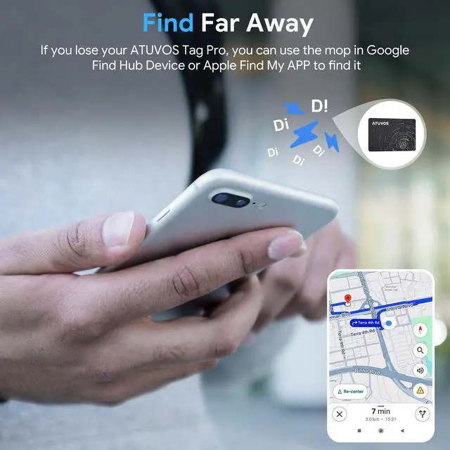Alt view image 3 of 7 - Air-Tag Wallet Tracker Card Ultra Slim 1.6mm for Android & iOS, Dual System Rechargeable Item Locator Works with Google Find Hub or Apple Find My APP for Luggage, Suitcase, Passport, 2 Pack