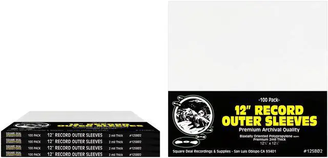 Main image of (500-Pack) Premium 12" LP Record Outer Sleeves 2 Mil BOPP Crystal Clear, Flush Cut, Archival Quality Protection for Vinyl Albums