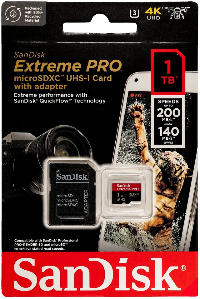 Alt view image 2 of 5 - SanDisk MicroSDXC Card 1TB Extreme Pro Compatible with Galaxy Phones