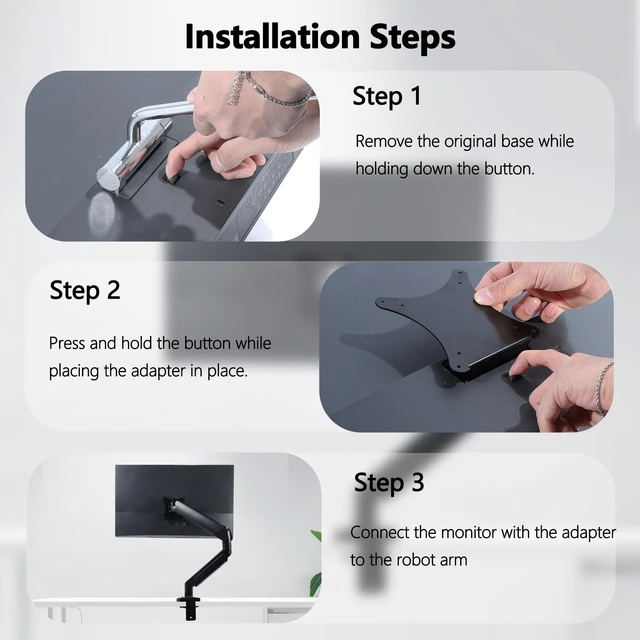 Alt view image 3 of 5 - L27q-10 VESA Adapter Compatible with Lenovo 27"X-Series and L-Serie Monitor