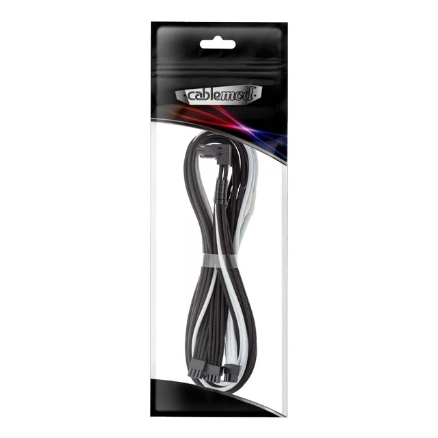 Alt view image 4 of 4 - CableMod Pro ModFlex 12V-2x6 PCIe Cable for Corsair T5 (Blk+Wht, 3x8p,90A)