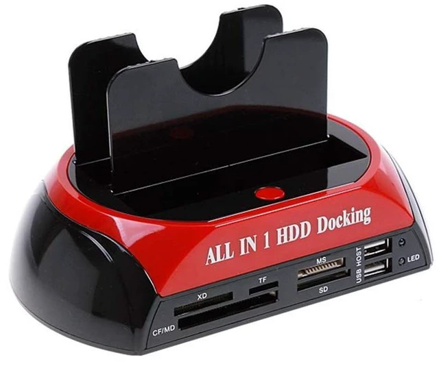 Main image of Multifunctional Hard Disk Base 2.5/3.5 inch IDE/SATA Mobile Hard Disk Base Dual-bay HDD Docking Station US Plug