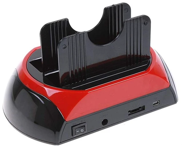 Alt view image 3 of 5 - Multifunctional Hard Disk Base 2.5/3.5 inch IDE/SATA Mobile Hard Disk Base Dual-bay HDD Docking Station US Plug