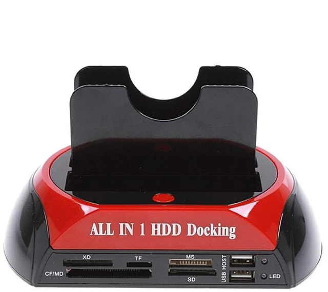 Alt view image 5 of 5 - Multifunctional Hard Disk Base 2.5/3.5 inch IDE/SATA Mobile Hard Disk Base Dual-bay HDD Docking Station US Plug