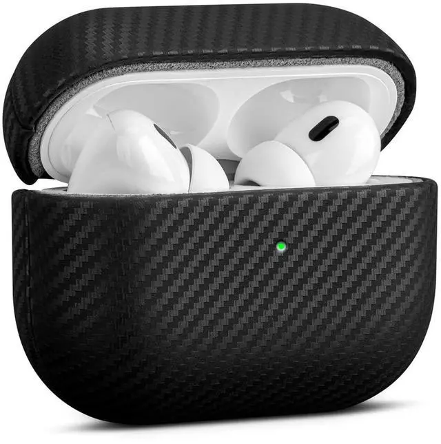 Main image of Haobobro Leather Case - for AirPods Pro 3 Case Cover - Selected Skin-Friendly Leather, with Carbon Fibre Texture, Handmade Drop Protective Hard Cover for AirPods Pro 3rd Generation