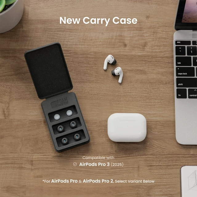 Alt view image 3 of 5 - Foam Masters Ultra-Premium Memory Foam Ear Tips for AirPods Pro 3rd Gen (2025) ^^ 3 Pairs ^^ New Ver. ^^ Secure Fit ^^ Super Comfort ^^ Better Noise Cancel ^^ Replacement Buds (Assorted S/M/