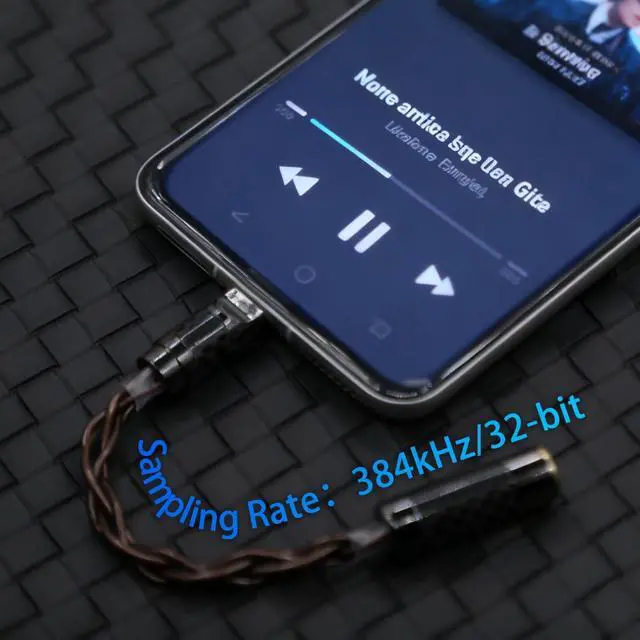 Alt view image 4 of 5 - Elihp USB C Headphopne Jack Adapter,OCC 4 Cord Aux to USB C DAC Dongle with Dual Chip CX31993 MAX97220,Type-C to 3.5mm Headphone Adapter with in Ear Monitor Cable