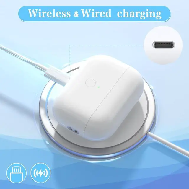 Alt view image 2 of 5 - Replacement Wireless Charging Case Only for Airpod Pro 1st 2nd Charger case with Charging Port Airpod Pro 1st / 2nd Charging case Support Wireless Airpod pro 1 Charger Cases (No Earbuds)