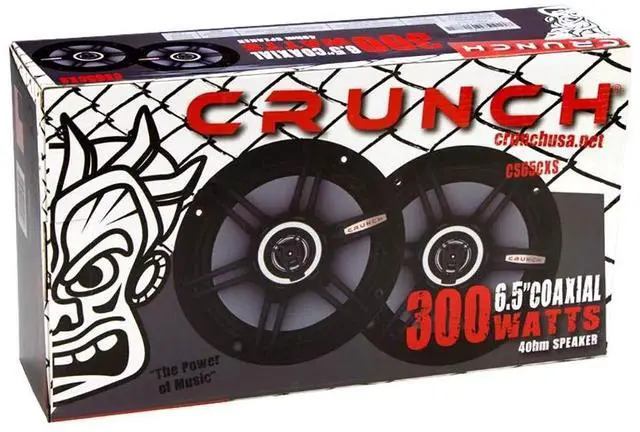 Alt view image 5 of 5 - Crunch 300 Watts 6.5-Inch Coax Shallow 4 Ohms CS Speakers, Black ^^ CS-65CXS