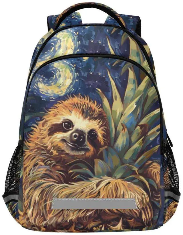 Main image of ALAZA Sloth Pineapple Vintage Backpack Bookbag Laptop Notebook Bag Casual Travel Trip Daypack for Women Men