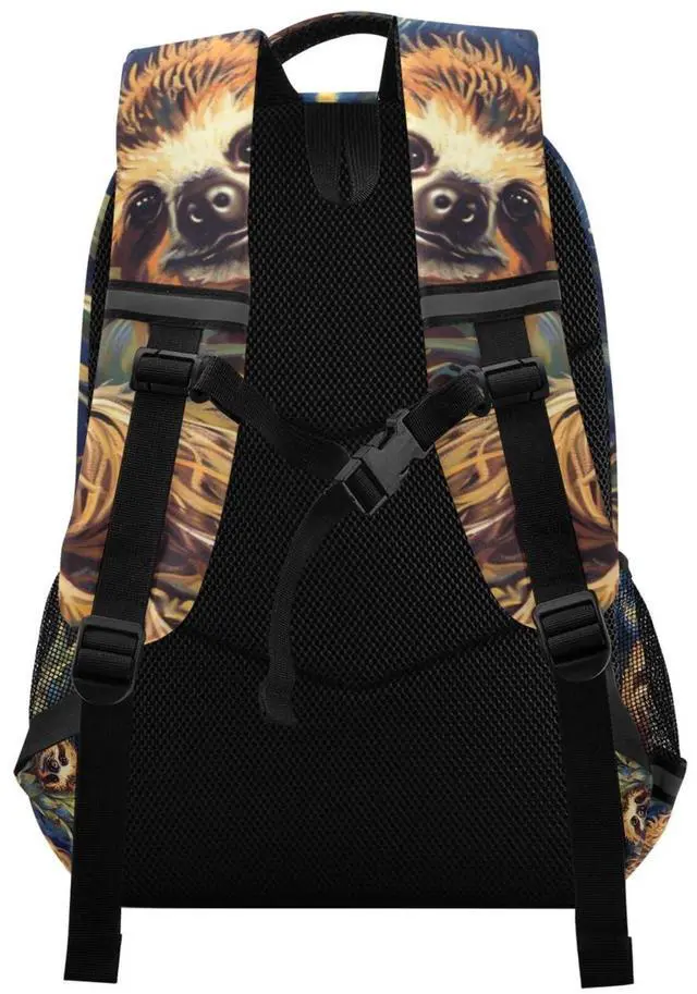 Alt view image 2 of 5 - ALAZA Sloth Pineapple Vintage Backpack Bookbag Laptop Notebook Bag Casual Travel Trip Daypack for Women Men