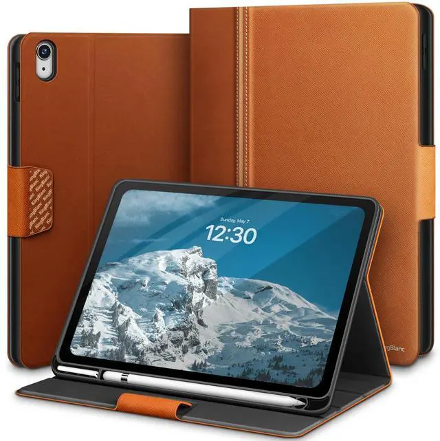 Main image of KingBlanc Case for iPad (A16) 11th Generation 11 Inch 2025, iPad 10th Gen 10.9 Inch 2022 with Pencil Holder, PU Leather Protective Cover, Auto Sleep/Wake, Viewing/Typing Angle, Magnetic Clasp, Brown