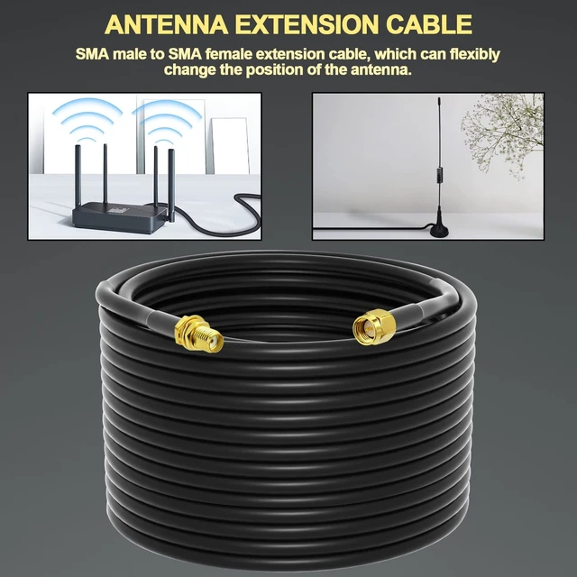 Alt view image 2 of 4 - onelinkmore 75ft RG58 SMA Extension Cable, Male to Female, 50 Ohm RF