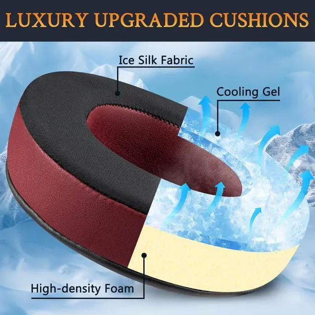 Alt view image 3 of 4 - SOULWIT Cooling Gel Earpads Replacement for AKG Pro Audio K52 K72 K92 M220 K240 K241 K242 K271 K272 K340 K550 K551 K553 S MKII MK2, Ear Pads Cushions with Noise Isolation Foam - Burgundy
