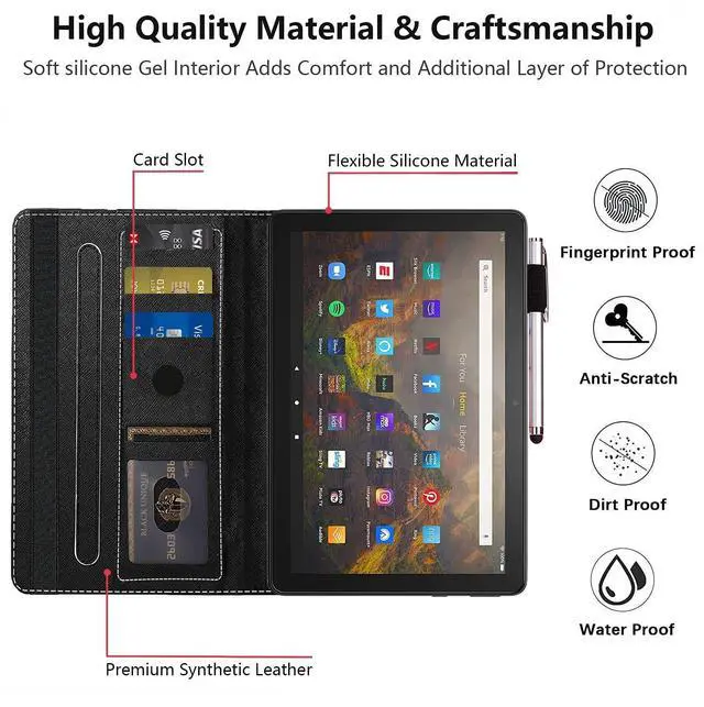 Alt view image 5 of 5 - Case for All-New Fire HD 10 Tablet (11th Generation 2021 Release) and Fire HD 10 Plus 2021, Multi-Angle Smart Stand Cover Auto Sleep/WakeCamouflage Deer American Flag