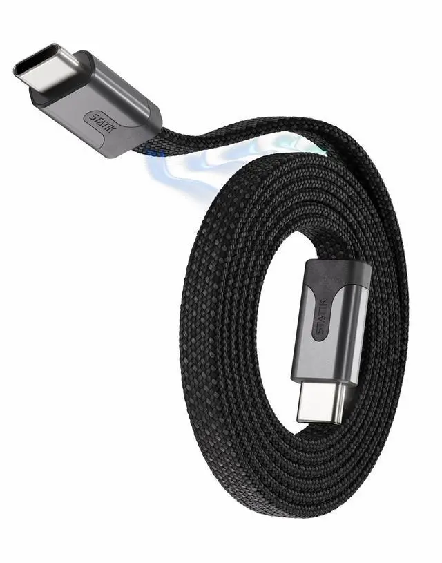 Main image of Statik MagStack Slim Pro - USB C to USB C Cable, Magnetic Anti Tangle Flat Type C Charger Fast Charging Cord, Magnetic Charging Cable, Compatible with iPhone, iPad & Android, 100W 3FT, 5-Pack