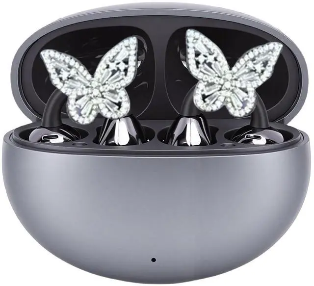 Main image of Heayzoki Clip On Earbuds with Butterfly Earrings, Wireless Bluetooth 6.0 Clip On Headphone, Noise Cancellation, Comfortable Open Ear Buds for Workouts Running Sports