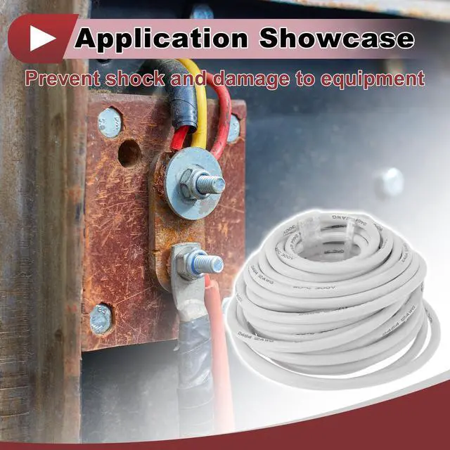Alt view image 3 of 5 - HEROFFIX Electrical Ground Wire Automotive Power Wire 39FT White TC 1 Pcs 12AWG 2 Conductor Fully Insulated& Soft Touch Jacket Universal