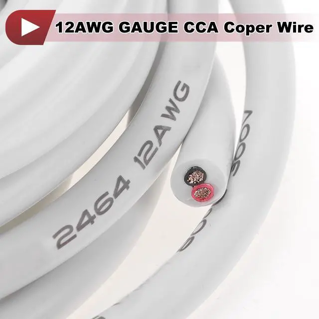Alt view image 5 of 5 - HEROFFIX Electrical Ground Wire Automotive Power Wire 39FT White TC 1 Pcs 12AWG 2 Conductor Fully Insulated& Soft Touch Jacket Universal