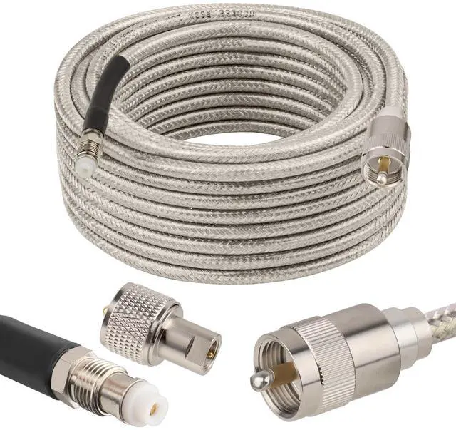 Main image of MOOKEERF CB Coax Cable 35ft,Low Loss RG8X Stranded Core CB Antenna Cable with PL-259 and FME/PL259 Male Connector - 35 Foot