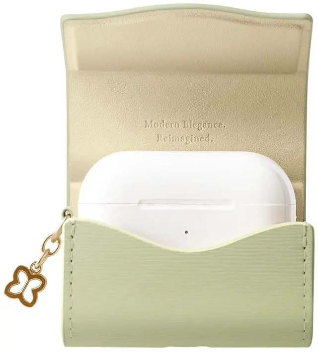 Alt view image 2 of 3 - UNIQ COEHL Mirelle Airpods Case Soft Pouch (Lint Green)