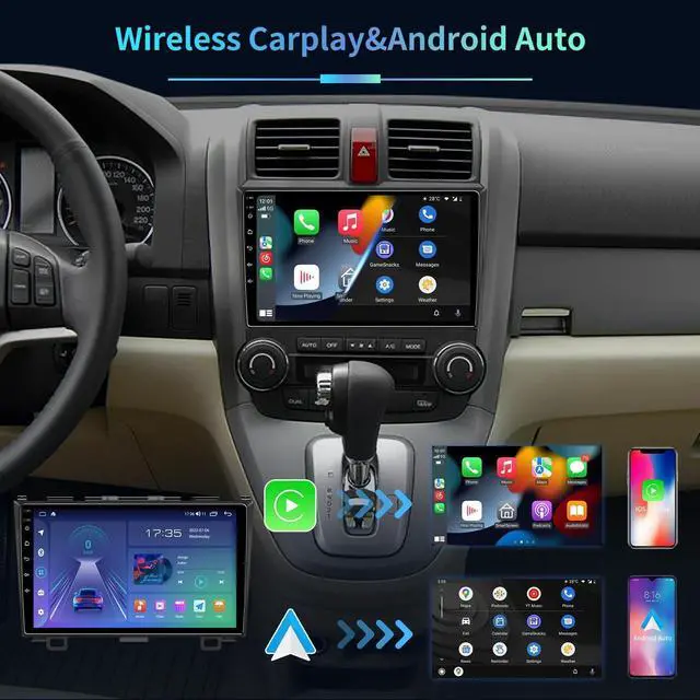 Alt view image 3 of 5 - 4GB+32GB Android 13 Car Stereo Radio Upgrade for Honda CRV 2007-2011,9.2 Inch Touch Screen Car Radio with Wireless Carplay Android Auto,WiFi,GPS,FM/RDS, 48EQ Radio SWC+1080P Rear Camera