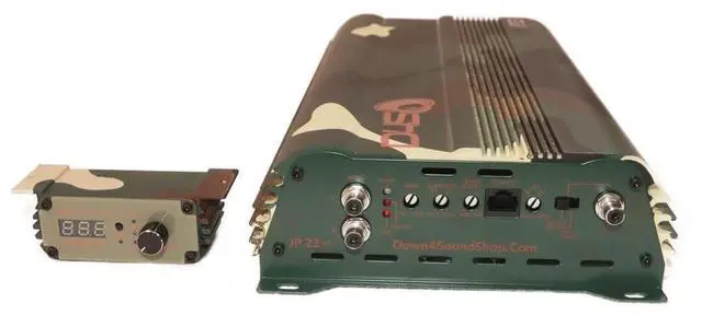 Alt view image 2 of 4 - DOWN4SOUND JP23 V2 CAMO ^^ Monoblock Amplifier - 2800W RMS, 1-Ohm Stable, Linkable for Car Audio Systems, High-Performance Bass Amplifier for 2800W Subwoofer Setup