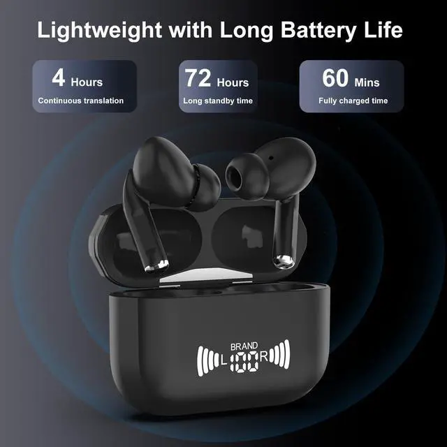 Alt view image 5 of 5 - 138 Languages Translator Earbuds, Real time Smart Translator with APP,Fast Reaction with Noise Cancelling,Bluetooth Earphones,Free Mode,Touch Mode to Control Translation,Speaker Mode