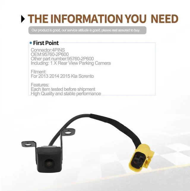 Alt view image 4 of 5 - NBWIYQP Rear View Backup Camera Compatible with Kia Sorento 2014-2015 Replaces 95760-2P600 95760-2P600FFF 957602P600 957602P600FFF