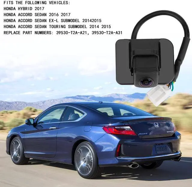 Alt view image 3 of 5 - Arokzn 39530-T2A-A31 Backup Camera Rear View Back Up Assist Camera Compatible with 2014 2015 Honda Accord Sedan EX-L, 2016 2017 Accord Sedan Replace # 39530-T2A-A21,39530-T2A-U110-M2