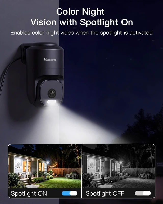 Alt view image 5 of 5 - VIMTAG 2.5K Outdoor Pan/Tilt Security Camera, Wired, Dual-Band Wi-Fi, IP66