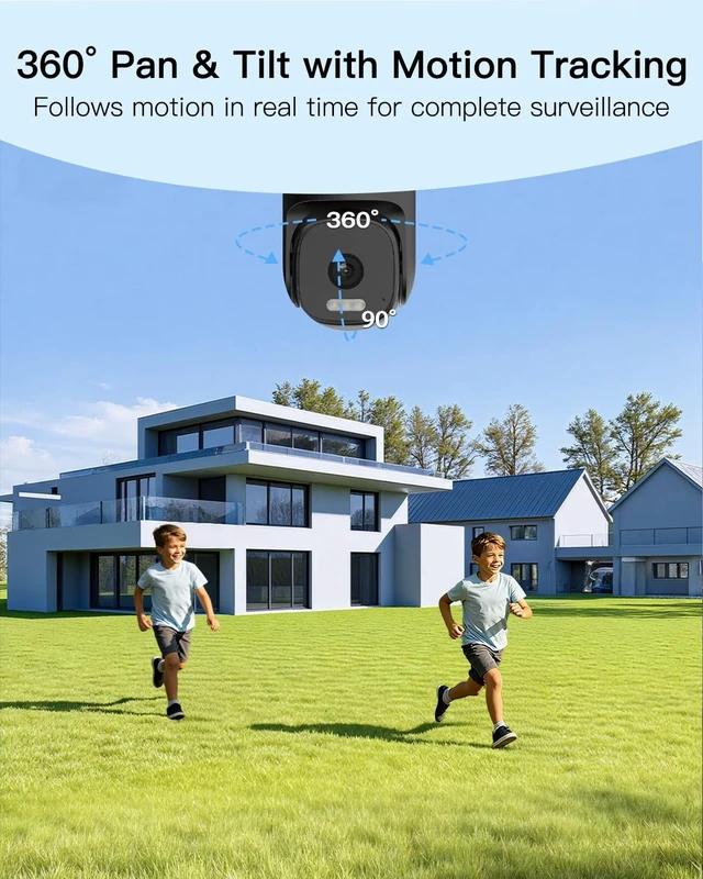Alt view image 2 of 5 - VIMTAG 2.5K Outdoor Pan/Tilt Security Camera, Wired, Dual-Band Wi-Fi, IP66