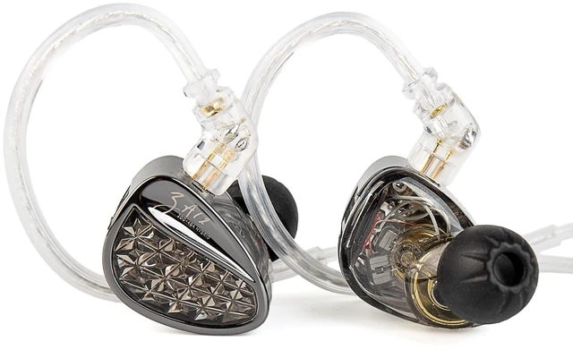 Main image of KZ ZA12 in Ear Monitor, 2DD+4BA Hybrid Wired Earbuds, KZ in Ear Monitor, Gaming Earbuds, Crystal Clear IEM Earphones, Silver-Plated IEM Cable for Audiophile Enthusiasts (No Microphone, Matte Black)