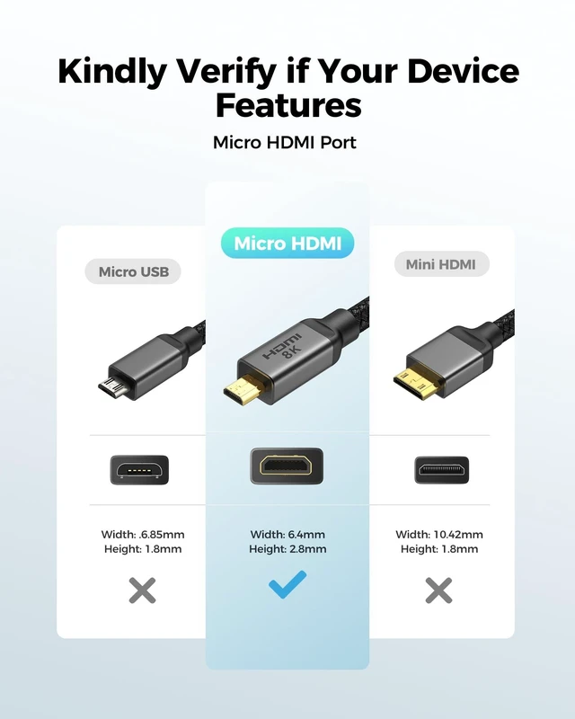 Alt view image 3 of 5 - Silkland 8K Micro HDMI to HDMI Cable 16.5FT, 48Gbps Micro HDMI 2.1 Adapter