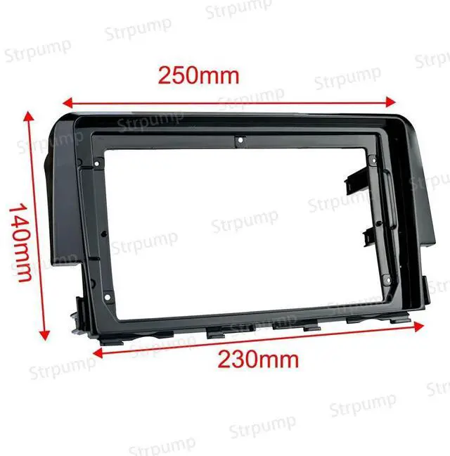 Alt view image 5 of 5 - 9'' Car Radio Stereo Dash Frame Fascia Bezel Panel Compatible for Honda Civic 2016 17 18 19 Mount Kit