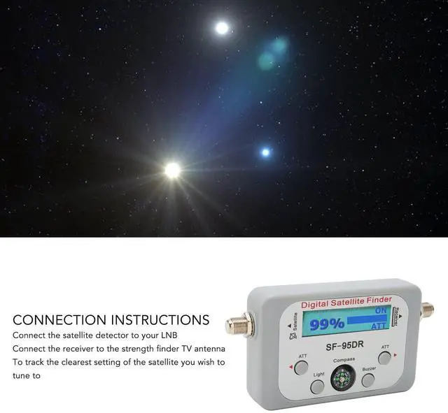 Alt view image 5 of 5 - Digital Satellite Finder Meter, 950 to 2150MHz ATT Buzzer Function Satellite Meter with , Strength Meter for DirecTV