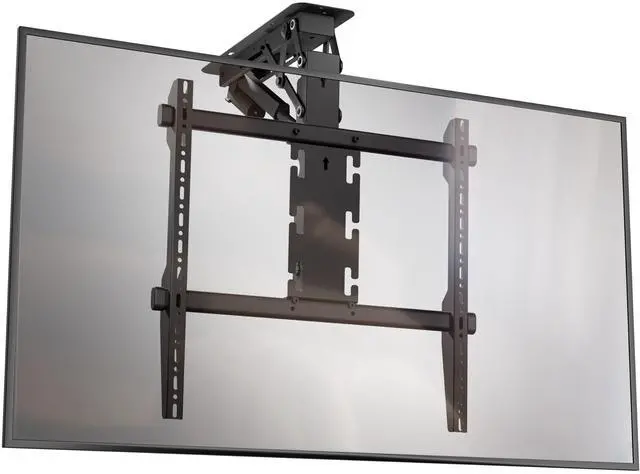 Main image of ONKRON Motorized Ceiling TV Mount for 50-75 Inch TVs up to 88.2 lbs, Electric Ceiling Mount TV Bracket Flip Down, VESA 200x200-600x600, Tilting Mount with Remote, fits Flat & Pitched Roof, Black