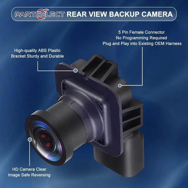 Alt view image 3 of 5 - Partselect BT4Z-19G490-B Rear View Backup Camera Replacement for Ford Edge Limited SE SEL Sport Titanium 2011 2012 2013 2014 2015 Back Up Camera Replaces # FL1T-19G490-AC