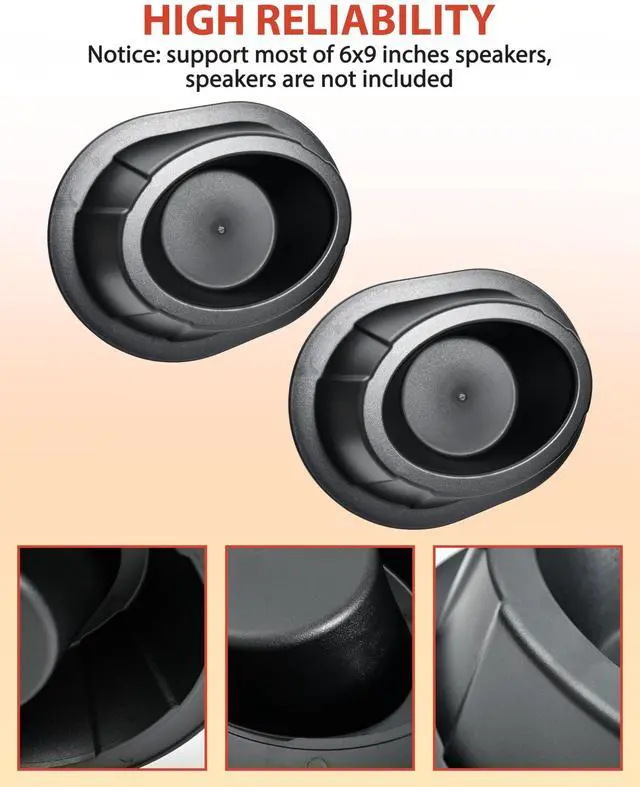 Alt view image 5 of 5 - KEWISAUTO UTV Roof Speakers Pods for Can-Am/Polaris/Kawasaki/Honda/Yamaha Accessories, Durable Universal 6x9 Overhead Speakers Panels Enclosures Holder(2PCS, Support Most of 6 by 9 Inch Speakers)