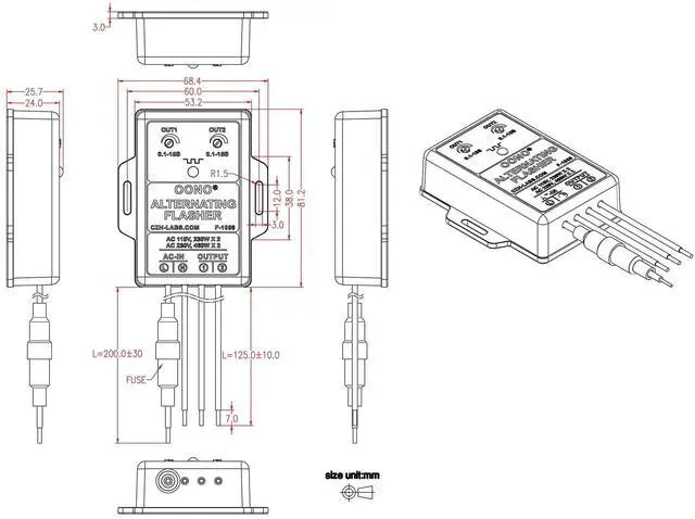 Alt view image 4 of 5 - AC 100-240V 2A Dual Output Alternating Flasher Module