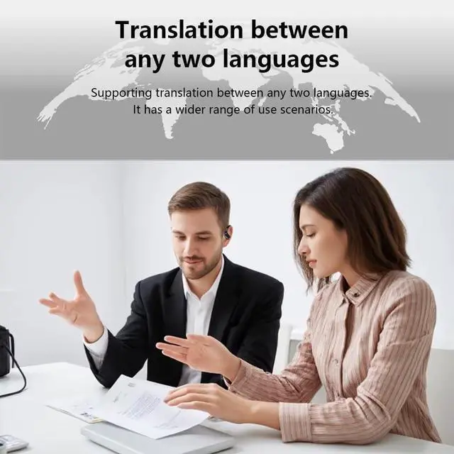 Alt view image 4 of 5 - Smart Language Translator Earbuds, 144 Languages Real-Time Translation, Wireless Bluetooth Earphones with Charging Case, iOS Android Compatible, Online Offline Mode