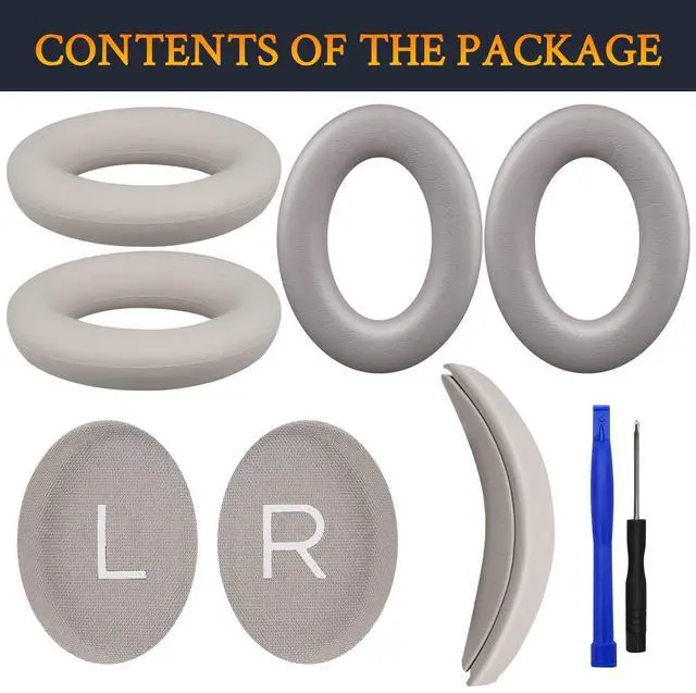 Alt view image 4 of 4 - SOULWIT Replacement Kit for Bose QuietComfort 45 (QC45)/Quiet Comfort 35 (QC35, QC35II)/QC SE/QC Wireless Headphones, Ear Pads Cushions + Headband + Silicone Earpads Cover Protector - Sandst