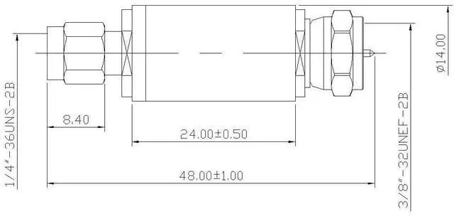 Alt view image 4 of 5 - AEC MP-1001S-SA15TA-FS17TA, SMA Male/F MaleImpedance Matching Pad