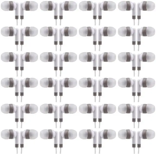 Main image of CN-Outlet Wholesale Bulk Earbuds Headphones Individually Bagged 100 Pack for iPhone, Android, MP3 Player White