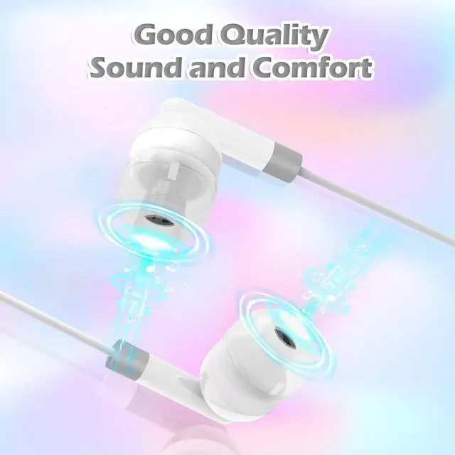 Alt view image 3 of 5 - CN-Outlet Wholesale Bulk Earbuds Headphones Individually Bagged 100 Pack for iPhone, Android, MP3 Player White