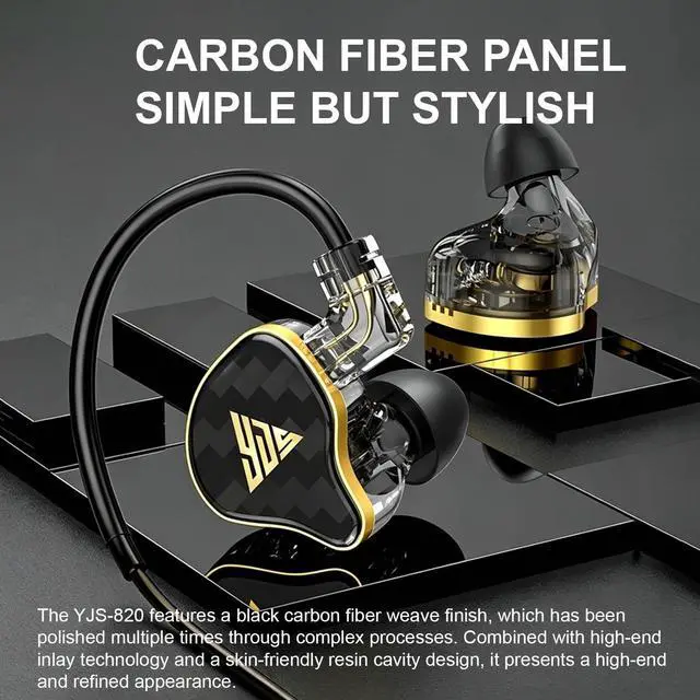 Alt view image 3 of 5 - Jooy Paii Odio in Ear Monitor, HiFi Headphones with Dual Magnetic Dynamic Driver, Hybrid Balance Armature with Dynamic in Ear Headphones IEM Earphones Gaming Earbuds Wired, Black, Without Mic