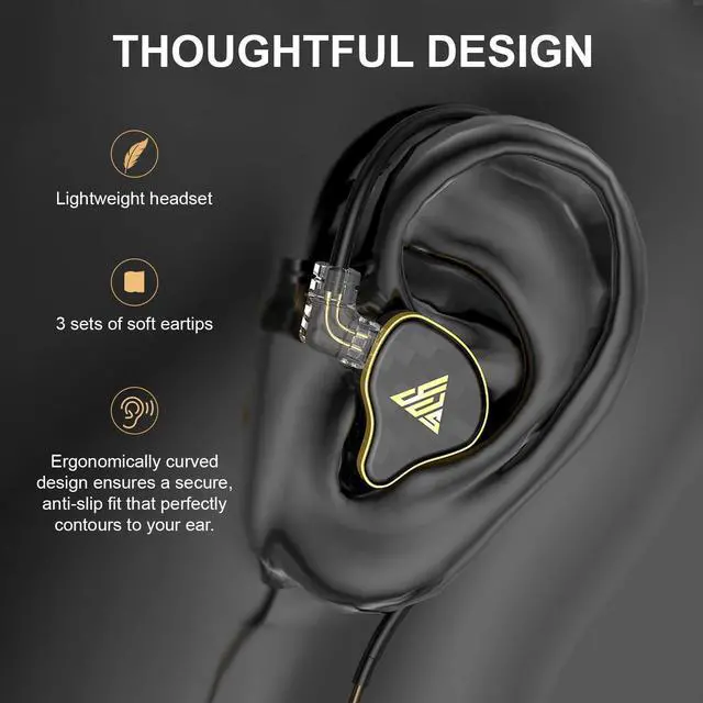 Alt view image 5 of 5 - Jooy Paii Odio in Ear Monitor, HiFi Headphones with Dual Magnetic Dynamic Driver, Hybrid Balance Armature with Dynamic in Ear Headphones IEM Earphones Gaming Earbuds Wired, Black, Without Mic