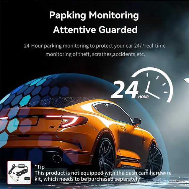 Alt view image 2 of 5 - 3 Inch 1080p Full HD Dash Cam for Cars, 170 Degree Wide Angle Dashboard Camera with Super Night Vision, 24 Hour Continuous Recording, G-Sensor, Loop Recording and Motion Detection