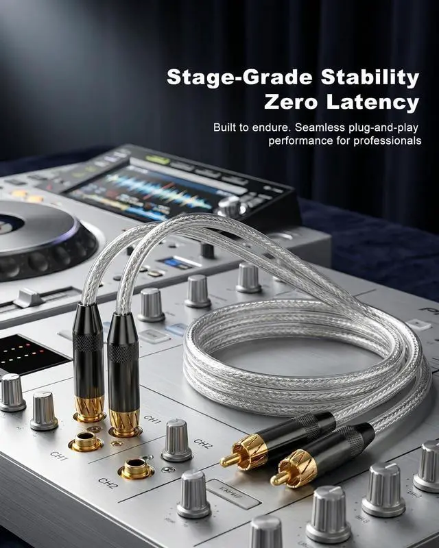 Alt view image 2 of 5 - ZVOIYKM RCA to RCA Cable 10ft/3m, Hi-Fi and Audiophile Digital Coaxial RCA to RCA Audio Cable/Premium Silver Core/Transparent PVA/Braided Shielded/Gold-Plated for Home Theater/Amplifier/Soundbar 2PCS